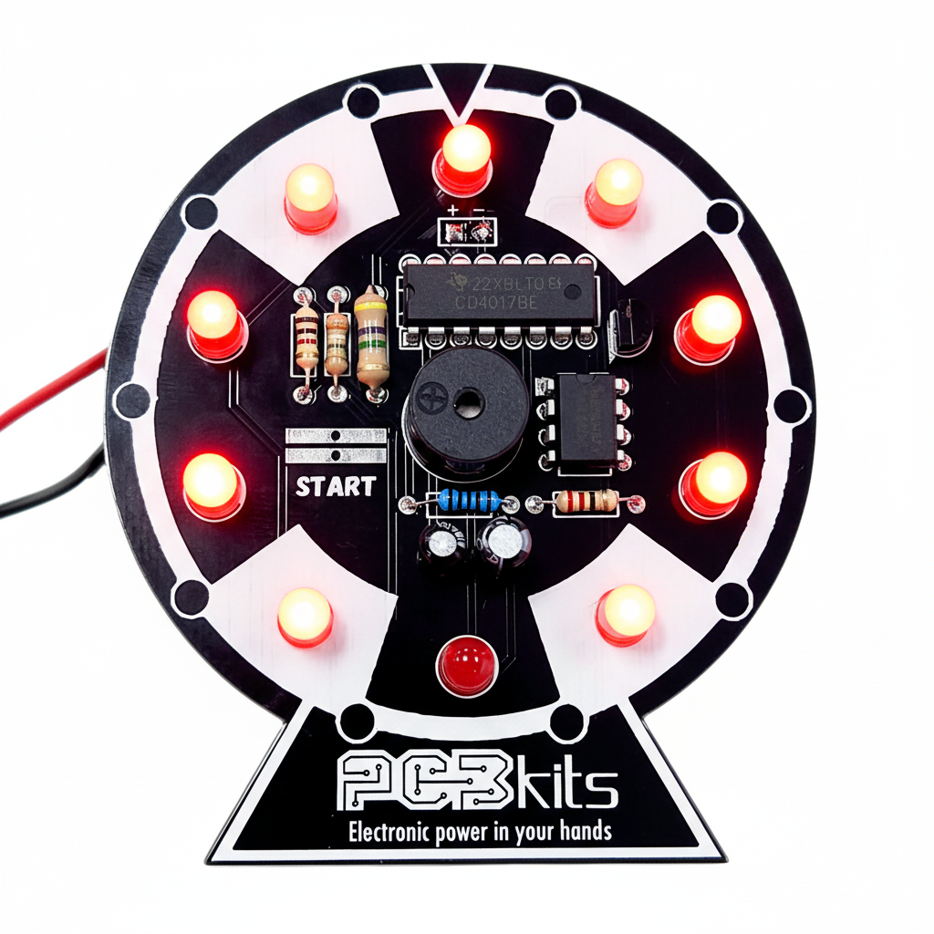 Kit Ruleta Electrónica PCBkits con LEDs rojos y componentes